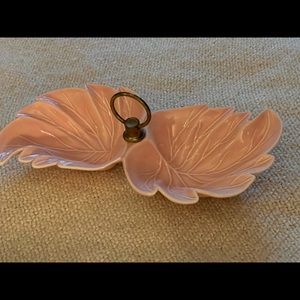 Vintage Pink ceramic glass candy dish